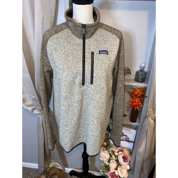 Patagonia Men’s Large Brown Long Sleeve Quarter Zip Sweater GUC Work Wear Top - Picture 6 of 12